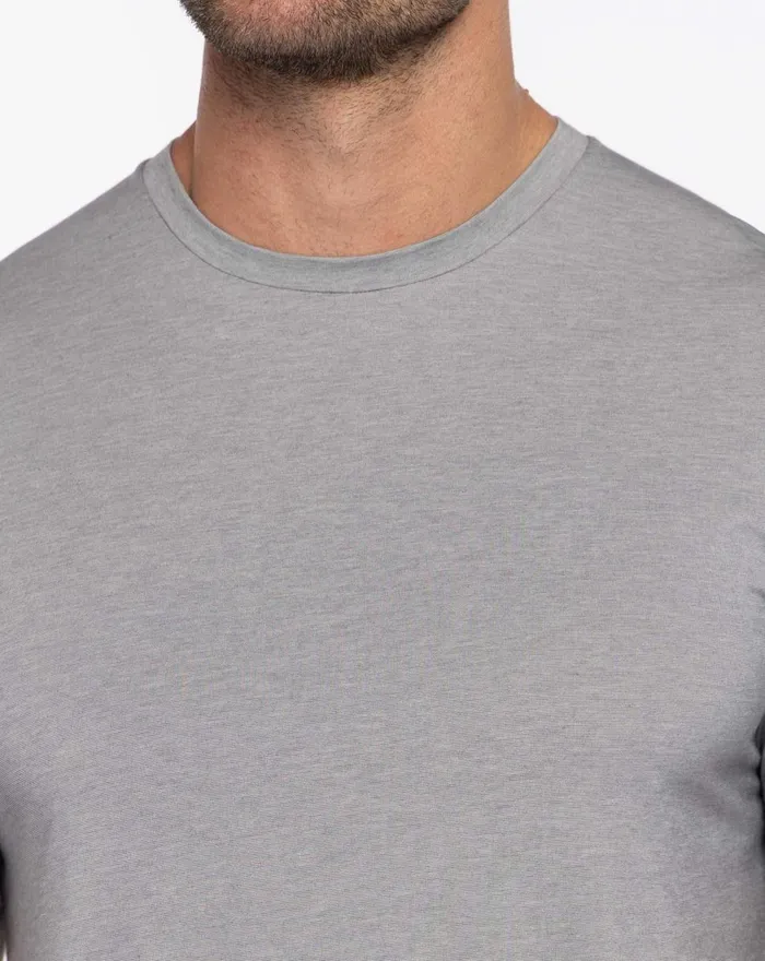 Men Tees TravisMathew THE CREW TEE Heather Medium Grey