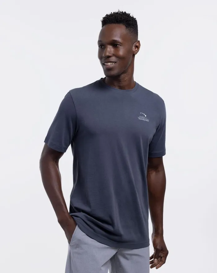 Men Tees TravisMathew TURBULENCE TEE Blue Nights Men Tees TravisMathew TURBULENCE TEE Blue Nights