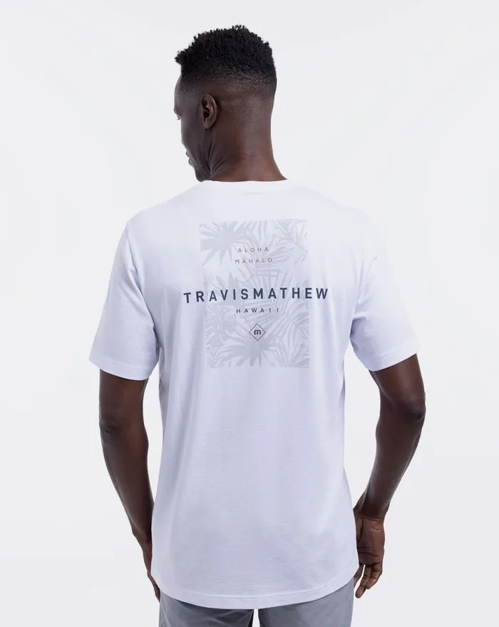 Men Tees TravisMathew UNLEASH TEE White Men Tees TravisMathew UNLEASH TEE White