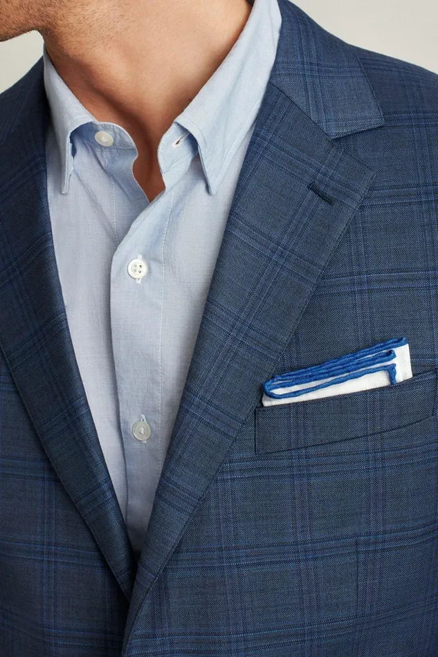 Men Ties and Pocket Squares Bonobos Pocket Square Cobalt Thunder