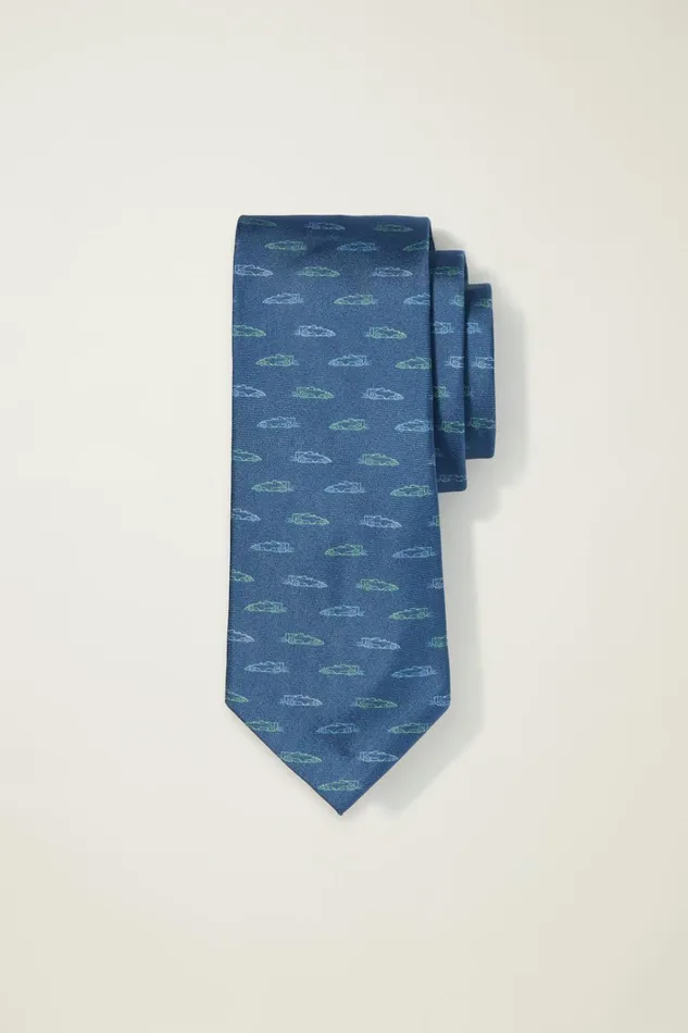Men Ties and Pocket Squares Bonobos Premium Necktie Fast Blue Cars
