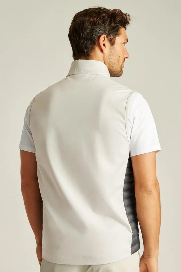 Men Vests Bonobos The Lightweight Hybrid Vest Lava Smoke Dark Grey And Lunar Rock Grey