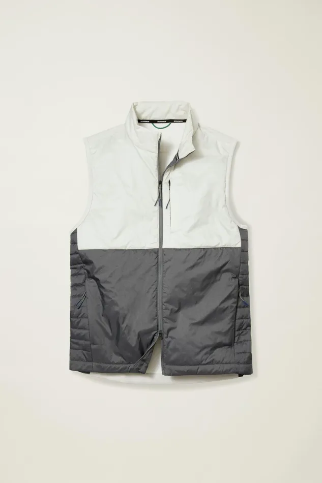 Men Vests Bonobos The Lightweight Hybrid Vest Lava Smoke Dark Grey And Lunar Rock Grey