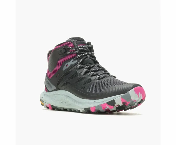 MERRELL Boots Women Antora 3 Mid Waterproof Blackfuchsia MERRELL Boots Women Antora 3 Mid Waterproof Blackfuchsia