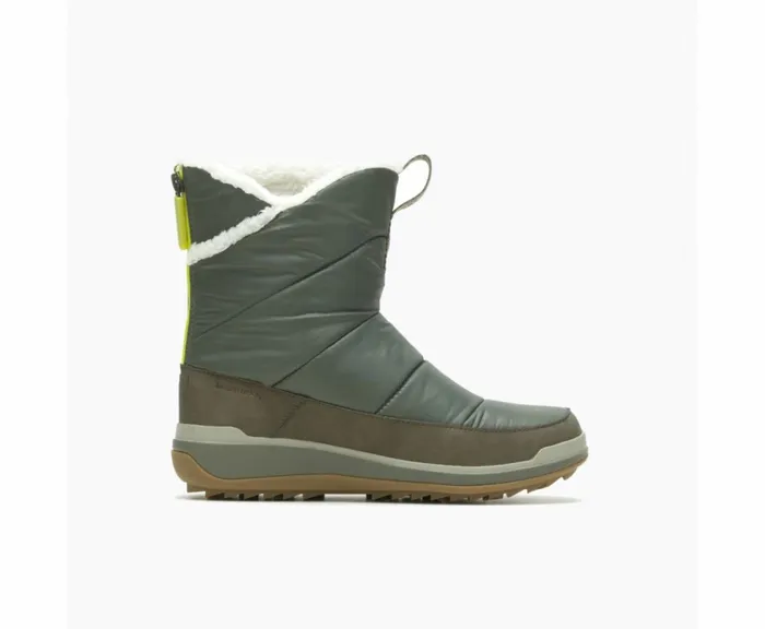 MERRELL Boots Women Snowcreek Sport Mid Zip Polar Waterproof Olive