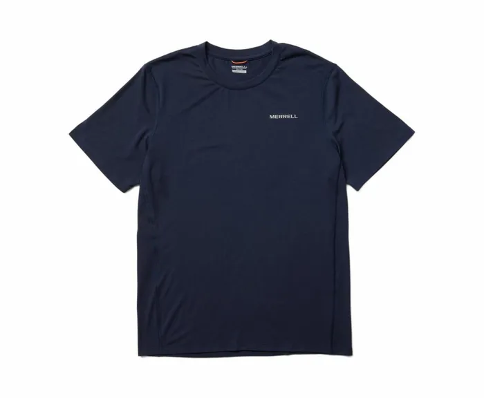 MERRELL Tops Men Tencel Short Sleeve Tee Navy