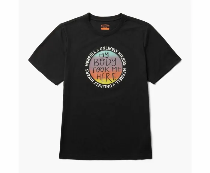 MERRELL Tops Men Unlikely Hikers X Merrell Short Sleeve Tee Black