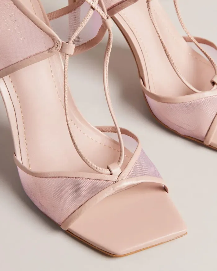 Mesh Tie Strap Sandals Light Pink Women Ted Baker Sandals and Sliders Mesh Tie Strap Sandals Light Pink Women Ted Baker Sandals and Sliders