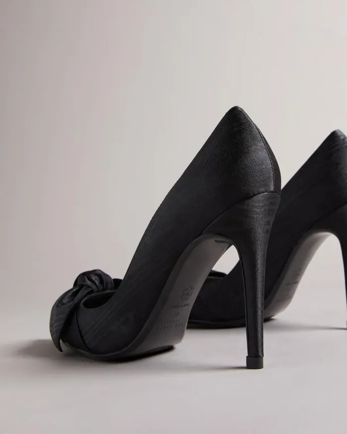 Moire Satin Bow Court Shoes Black Women Ted Baker Heels