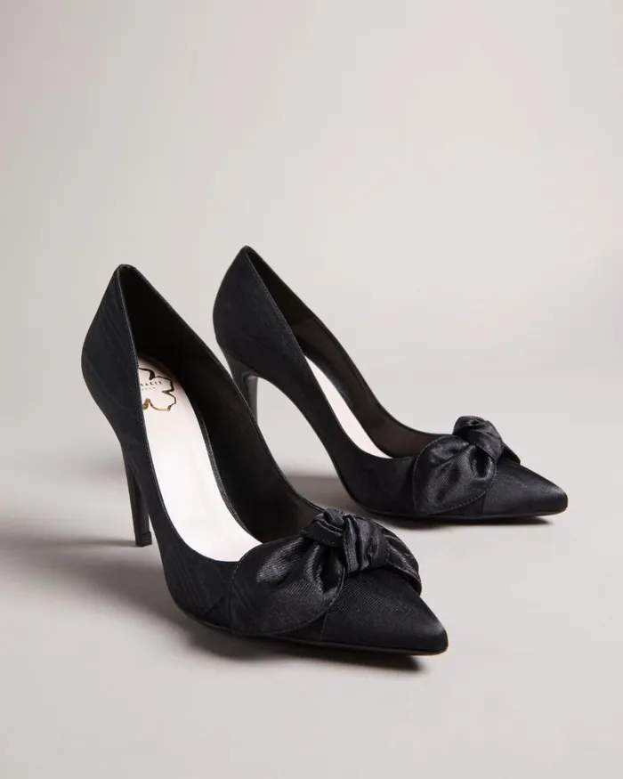 Moire Satin Bow Court Shoes Black Women Ted Baker Heels Moire Satin Bow Court Shoes Black Women Ted Baker Heels