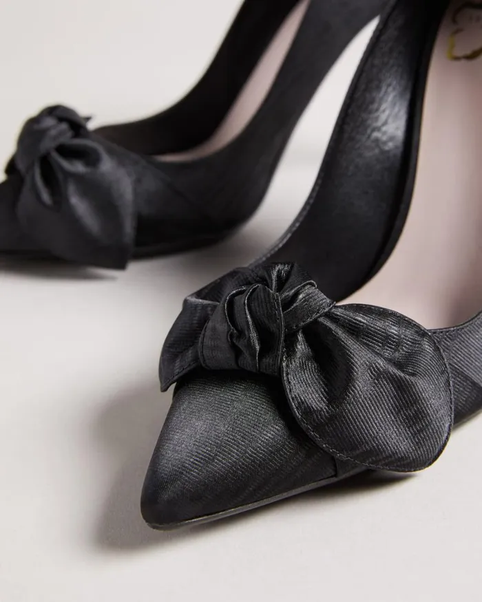 Moire Satin Bow Court Shoes Black Women Ted Baker Heels Moire Satin Bow Court Shoes Black Women Ted Baker Heels