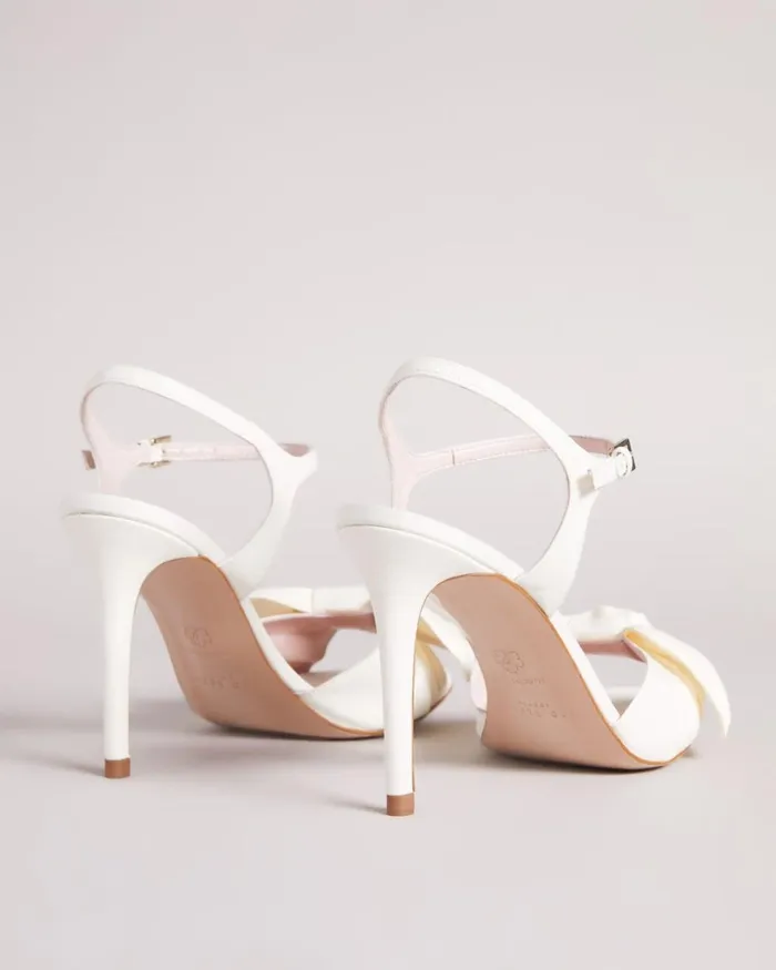 Moire Satin Bow Heeled Sandals Ivory Women Ted Baker Sandals and Sliders Moire Satin Bow Heeled Sandals Ivory Women Ted Baker Sandals and Sliders