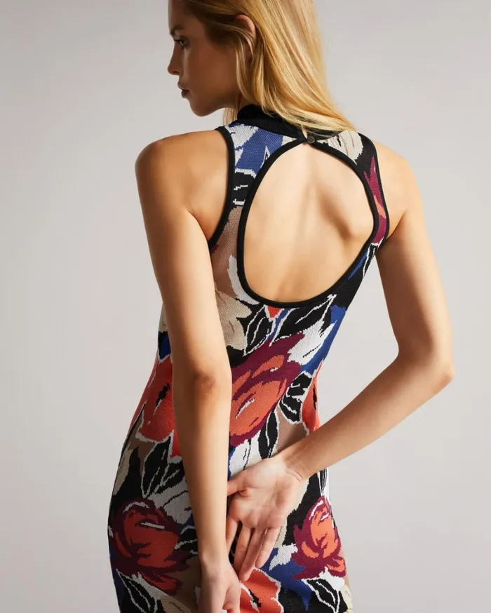Open Back Knitted Bodycon Mini Dress Black Women Ted Baker Dresses Open Back Knitted Bodycon Mini Dress Black Women Ted Baker Dresses