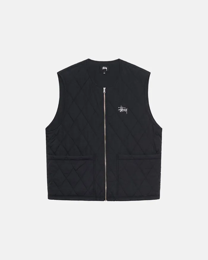 Outerwear Men Stussy DIAMOND QUILTED VEST Black