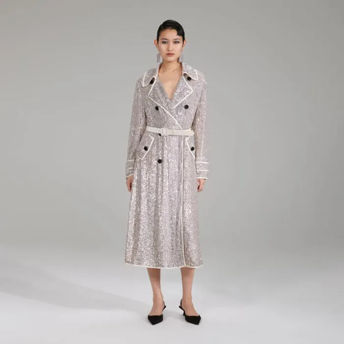 Outerwear Woman SelfPortrait Light Blue Wool Coat Outerwear Woman SelfPortrait Light Blue Wool Coat