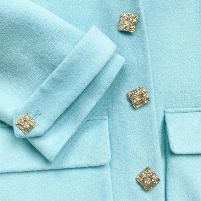 Outerwear Woman SelfPortrait Light Blue Wool Coat Outerwear Woman SelfPortrait Light Blue Wool Coat