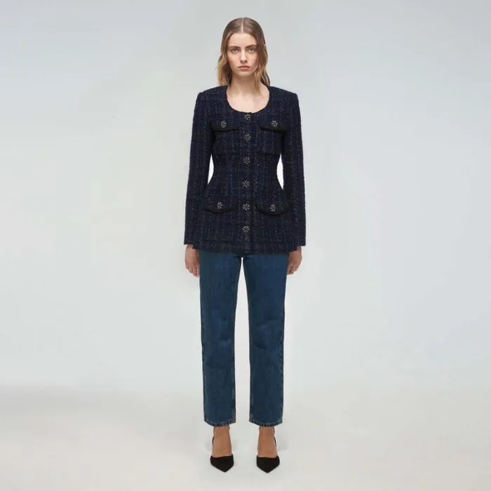 Outerwear Woman SelfPortrait Light Blue Wool Coat Outerwear Woman SelfPortrait Light Blue Wool Coat
