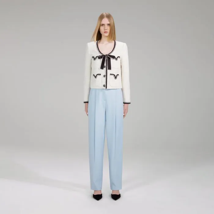 Outerwear Woman SelfPortrait Metallic Boucl Crop Jacket