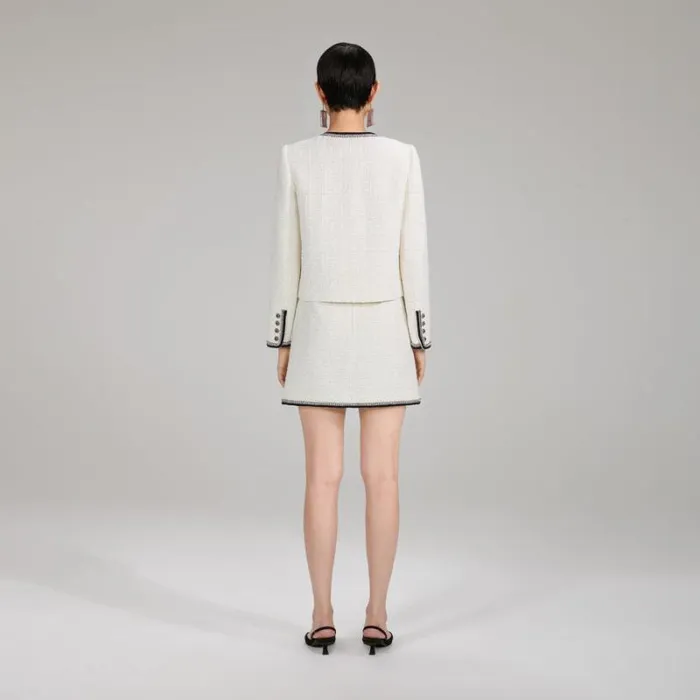 Outerwear Woman SelfPortrait Metallic Boucl Crop Jacket Outerwear Woman SelfPortrait Metallic Boucl Crop Jacket