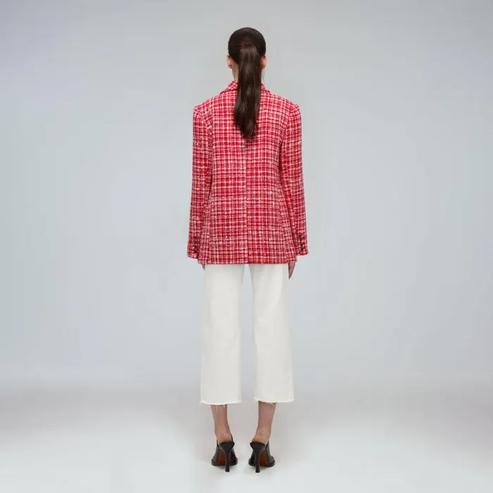Outerwear Woman SelfPortrait Pink Boucle Crop Jacket Outerwear Woman SelfPortrait Pink Boucle Crop Jacket