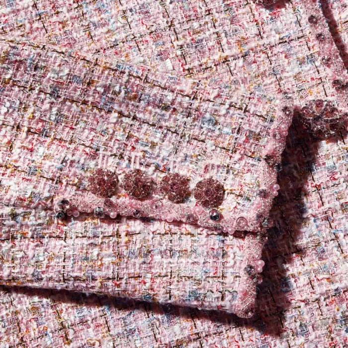 Outerwear Woman SelfPortrait Pink Boucle Crop Jacket Outerwear Woman SelfPortrait Pink Boucle Crop Jacket