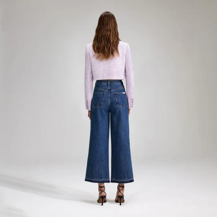 Outerwear Woman SelfPortrait White Boucle Crop Jacket Outerwear Woman SelfPortrait White Boucle Crop Jacket