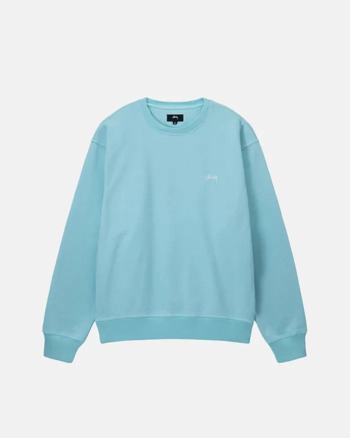 Overdyed Men Stussy OVERDYED STOCK LOGO CREW Blue