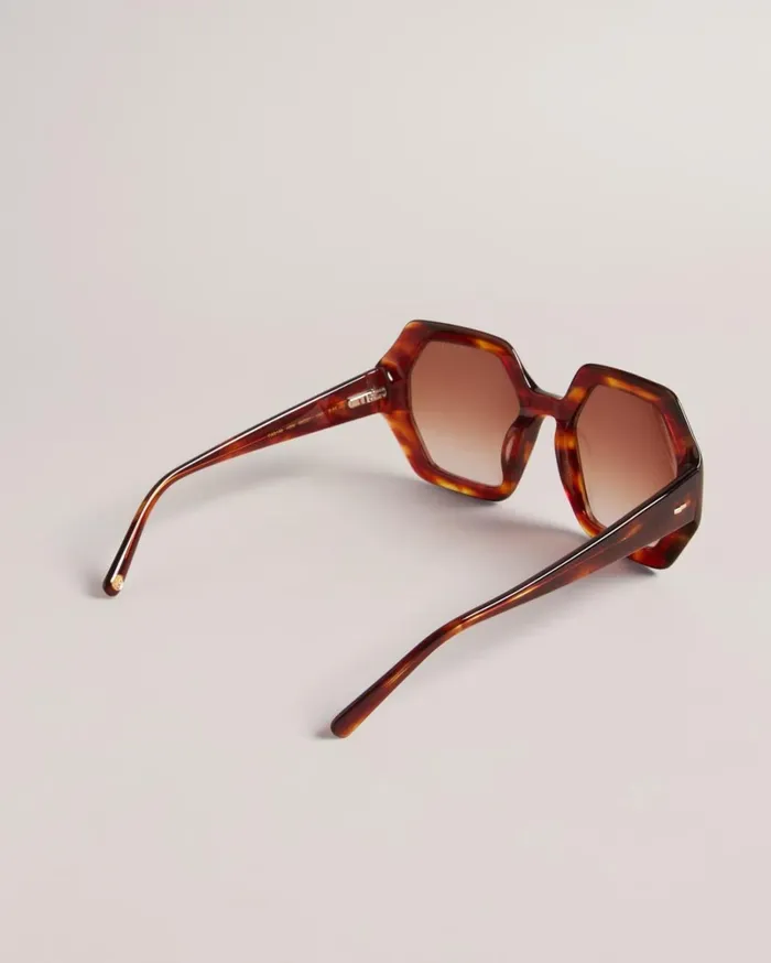 Oversized Chunky Octagon Sunglasses Dark Orange Women Ted Baker Sunglasses