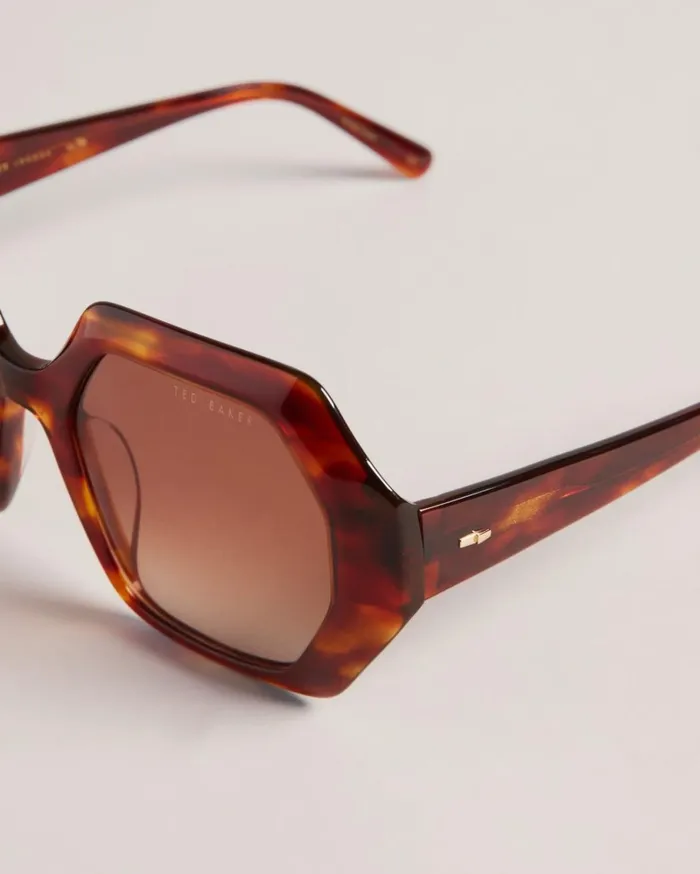 Oversized Chunky Octagon Sunglasses Dark Orange Women Ted Baker Sunglasses Oversized Chunky Octagon Sunglasses Dark Orange Women Ted Baker Sunglasses