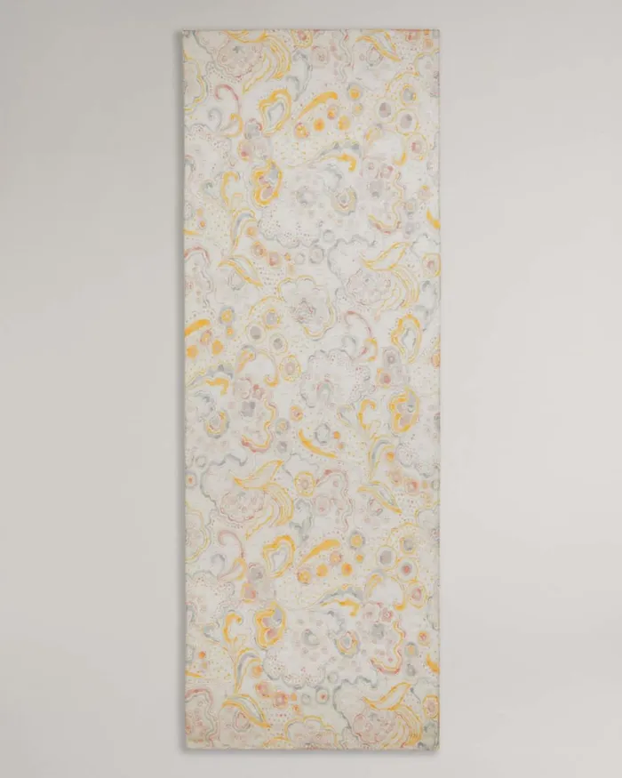 Paisley Silk Blend Scarf Ivory Women Ted Baker Scarves Paisley Silk Blend Scarf Ivory Women Ted Baker Scarves