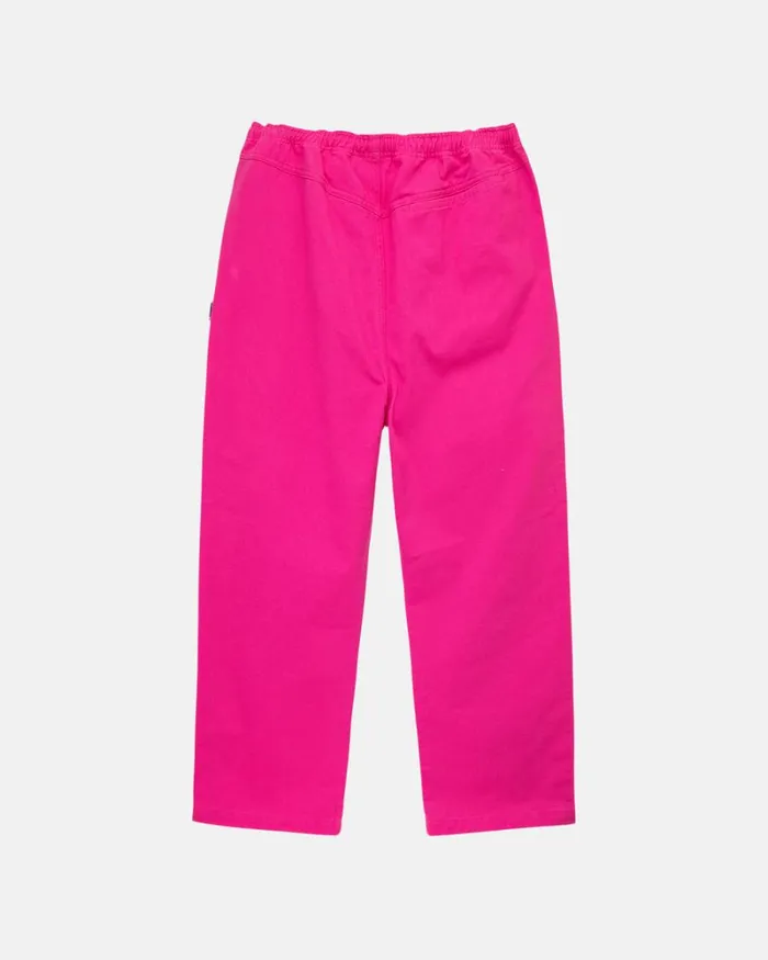 Pants Men Stussy BRUSHED BEACH PANT Hot Pink Pants Men Stussy BRUSHED BEACH PANT Hot Pink