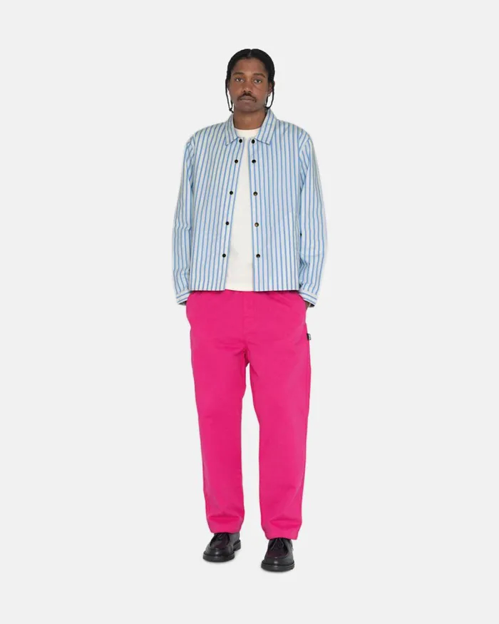 Pants Men Stussy BRUSHED BEACH PANT Hot Pink Pants Men Stussy BRUSHED BEACH PANT Hot Pink