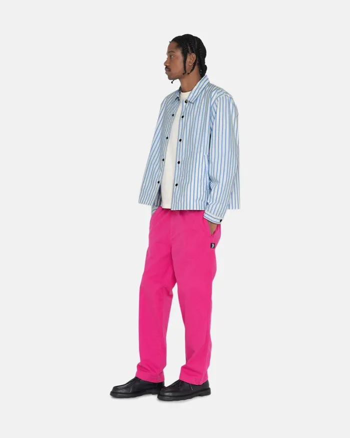 Pants Men Stussy BRUSHED BEACH PANT Hot Pink Pants Men Stussy BRUSHED BEACH PANT Hot Pink