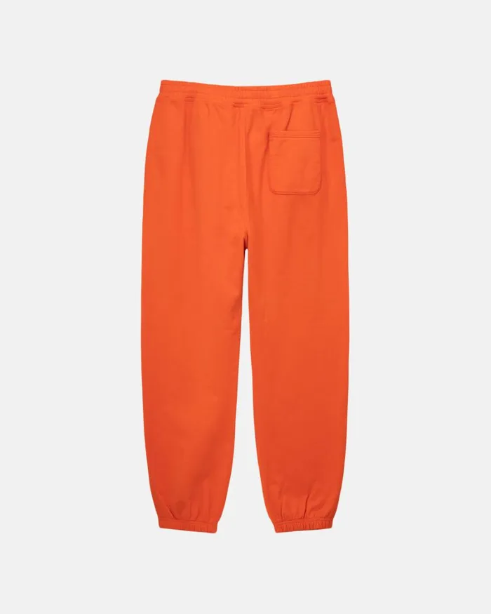 Pants Men Stussy OVERDYED STOCK LOGO SWEATPANT Orange Pants Men Stussy OVERDYED STOCK LOGO SWEATPANT Orange