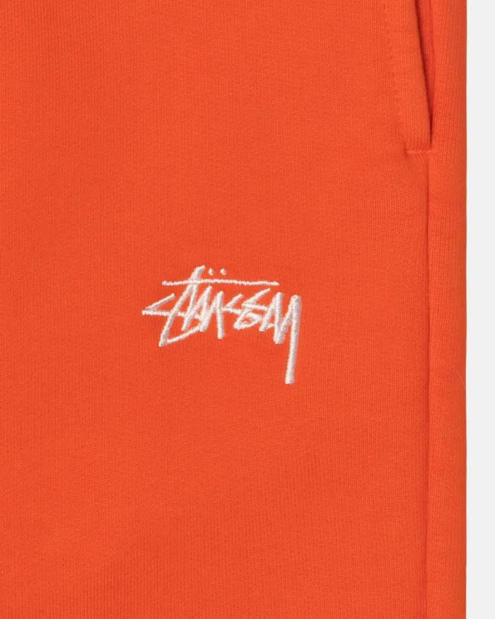 Pants Men Stussy OVERDYED STOCK LOGO SWEATPANT Orange Pants Men Stussy OVERDYED STOCK LOGO SWEATPANT Orange