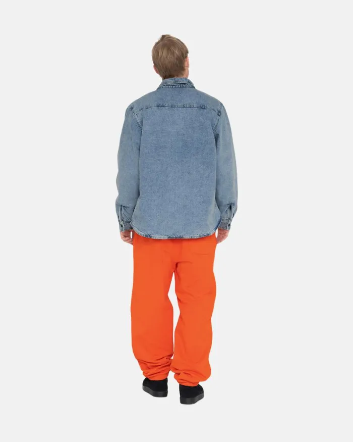 Pants Men Stussy OVERDYED STOCK LOGO SWEATPANT Orange Pants Men Stussy OVERDYED STOCK LOGO SWEATPANT Orange