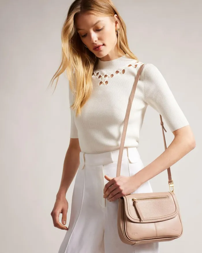 Pebble Leather Shoulder Bag Taupe Women Ted Baker Bags
