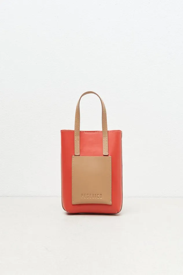 Peserico Bags Woman Genuine Leather Micro Cell Phone Bag Foliage Red Peserico Bags Woman Genuine Leather Micro Cell Phone Bag Foliage Red