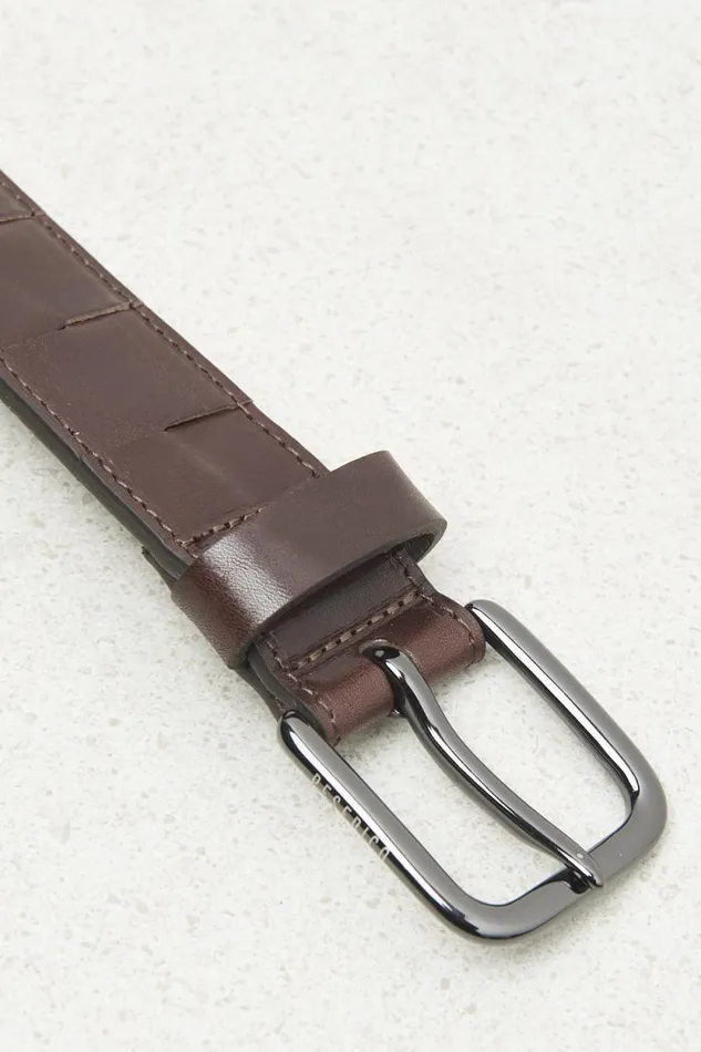 Peserico Belts Man Braided Leather Belt Walnut Peserico Belts Man Braided Leather Belt Walnut