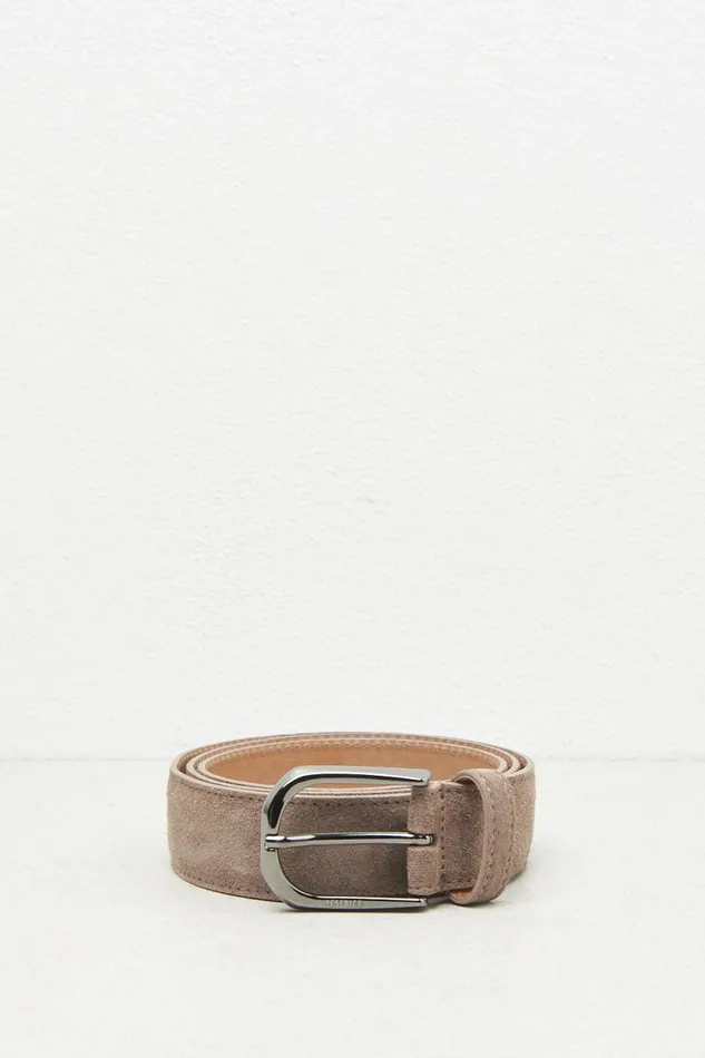 Peserico Belts Man Real Suede Leather Belt Chestnut