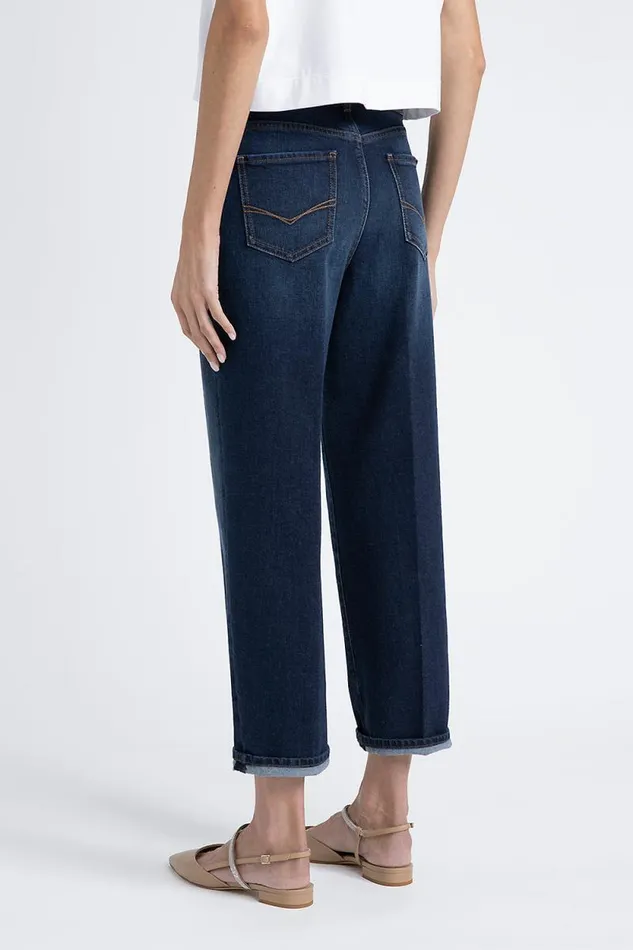 Peserico Denim Woman Stretch Denim Cotton Trousers Inkwell Blue Peserico Denim Woman Stretch Denim Cotton Trousers Inkwell Blue