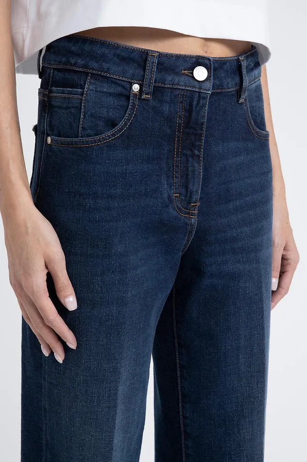 Peserico Denim Woman Stretch Denim Cotton Trousers Inkwell Blue Peserico Denim Woman Stretch Denim Cotton Trousers Inkwell Blue