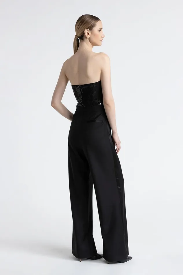 Peserico Dresses And Jumpsuits Woman Sleeveless Twill Jumpsuit With Sequins Black Peserico Dresses And Jumpsuits Woman Sleeveless Twill Jumpsuit With Sequins Black
