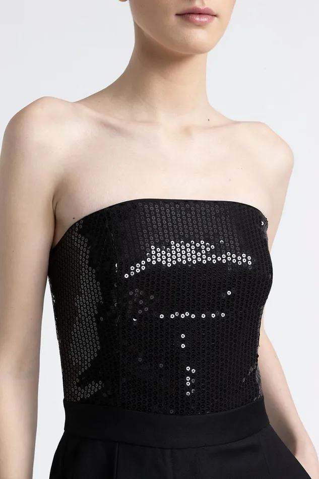 Peserico Dresses And Jumpsuits Woman Sleeveless Twill Jumpsuit With Sequins Black Peserico Dresses And Jumpsuits Woman Sleeveless Twill Jumpsuit With Sequins Black