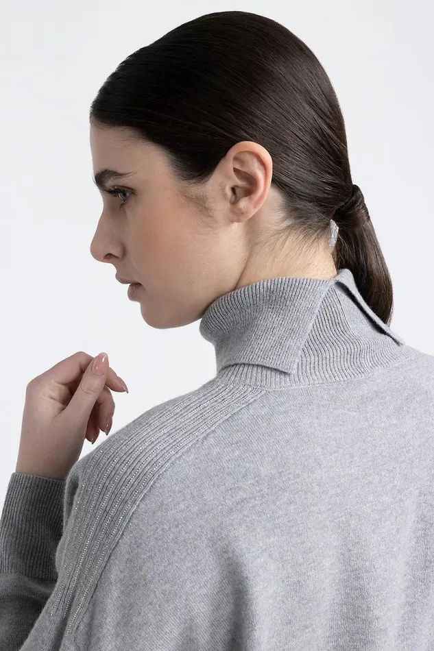 Peserico Dresses And Jumpsuits Woman Wool Silk And Cashmere Midi Dresss Granite Peserico Dresses And Jumpsuits Woman Wool Silk And Cashmere Midi Dresss Granite