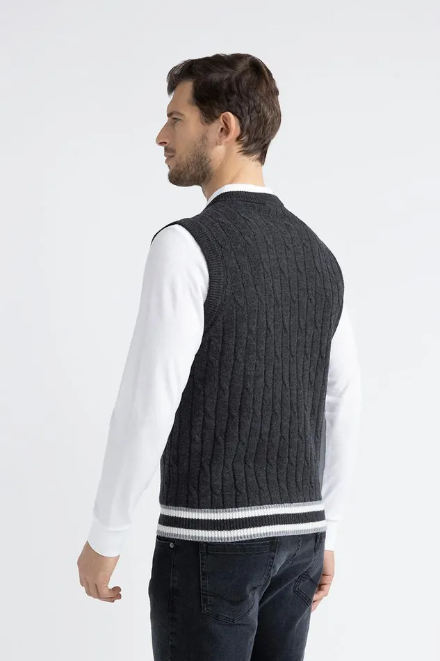 Peserico Knitwear Man Wool And Cashmere Gilet Graphite Peserico Knitwear Man Wool And Cashmere Gilet Graphite