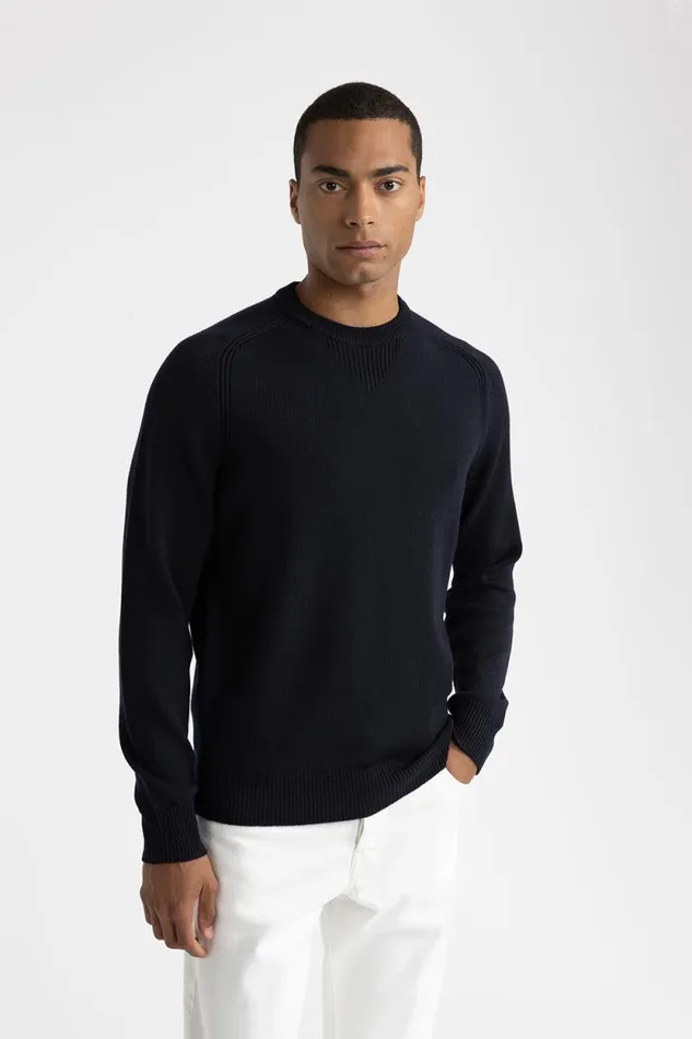 Peserico Knitwear Man Wool Crewneck Sweater Inkwell Blue