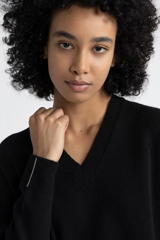 Peserico Knitwear Woman Wool Silk And Cashmere Sweater Black Peserico Knitwear Woman Wool Silk And Cashmere Sweater Black