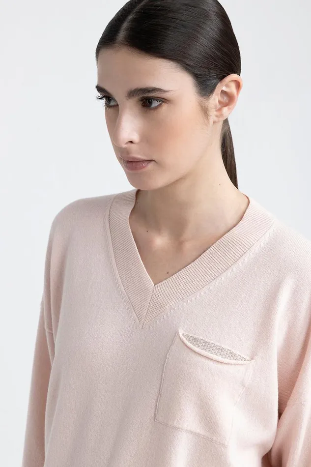 Peserico Knitwear Woman Wool Silk And Cashmere Sweater Dawning Peserico Knitwear Woman Wool Silk And Cashmere Sweater Dawning