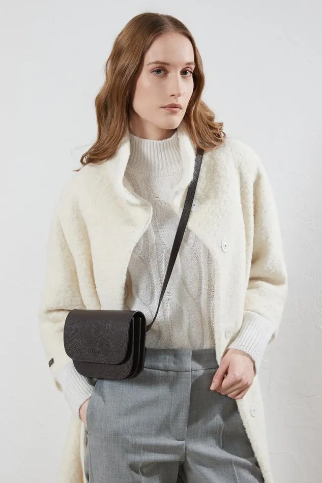 Peserico Outerwear Woman Boucl Wool And Alpaca Coat Natural White Peserico Outerwear Woman Boucl Wool And Alpaca Coat Natural White